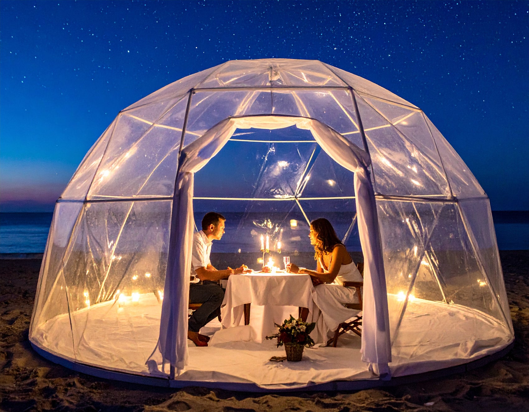Pranzo o Cena in Bubble sul mare (per 2 persone)